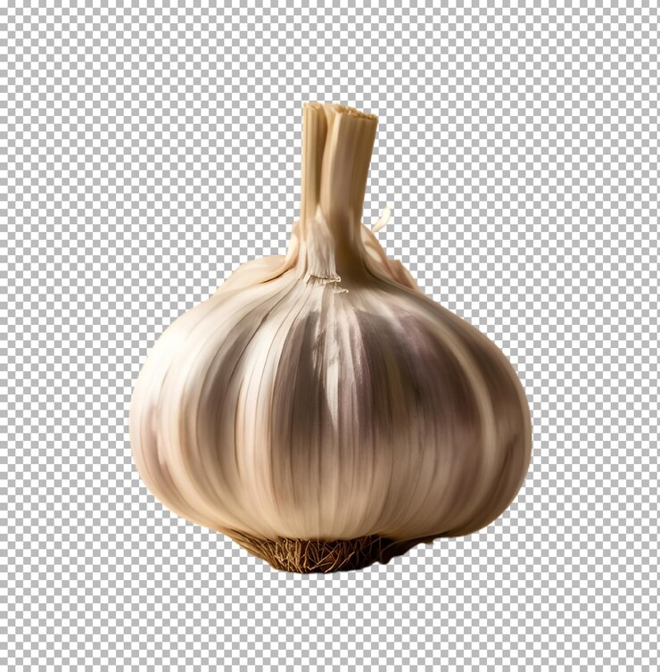 PSD ein knoblauch auf durchsichtigem hintergrund