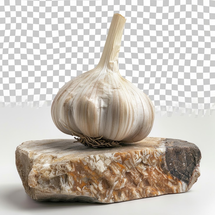 PSD ein knoblauch und knoblauc sind auf einem tisch