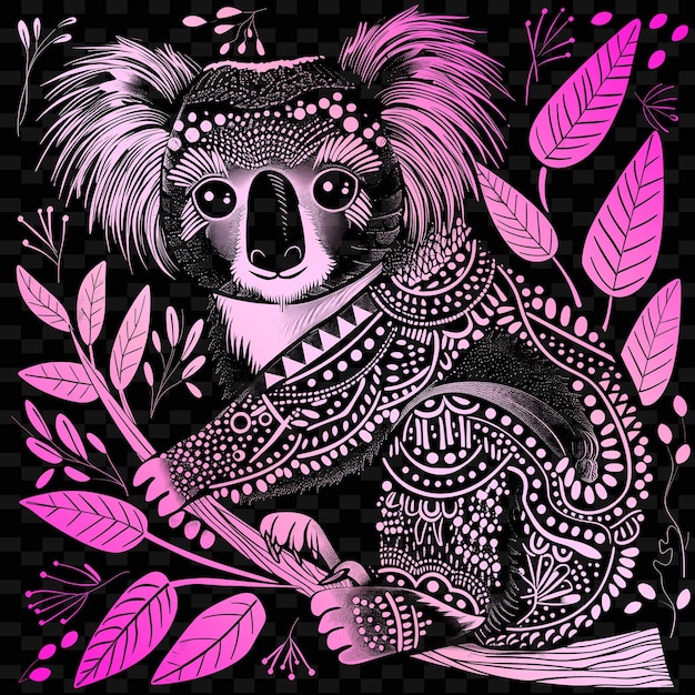 Ein koala-bär mit einer rosa blume darauf