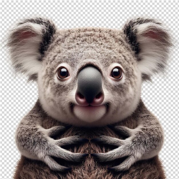 PSD ein koala mit schwarzer nase und einer schwarzen nase