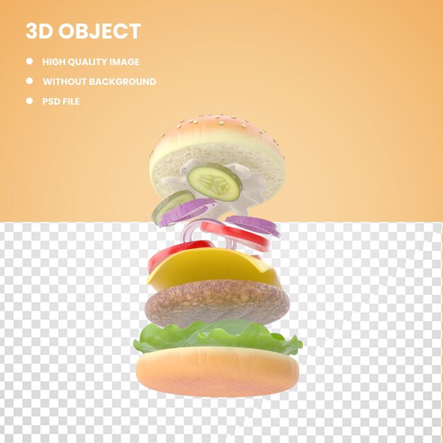 PSD ein köstlicher 3d-burger