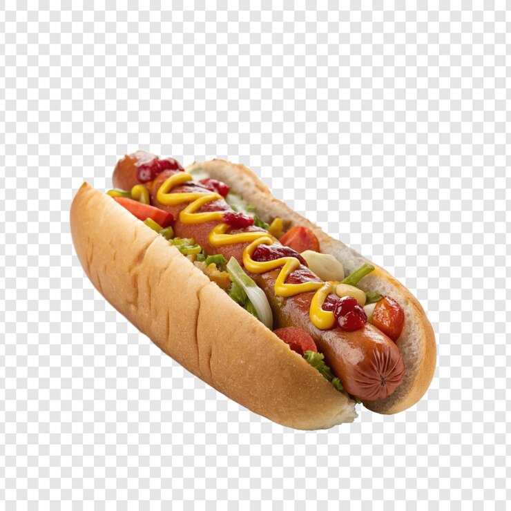 PSD ein köstlicher hotdog auf einem durchsichtigen hintergrund