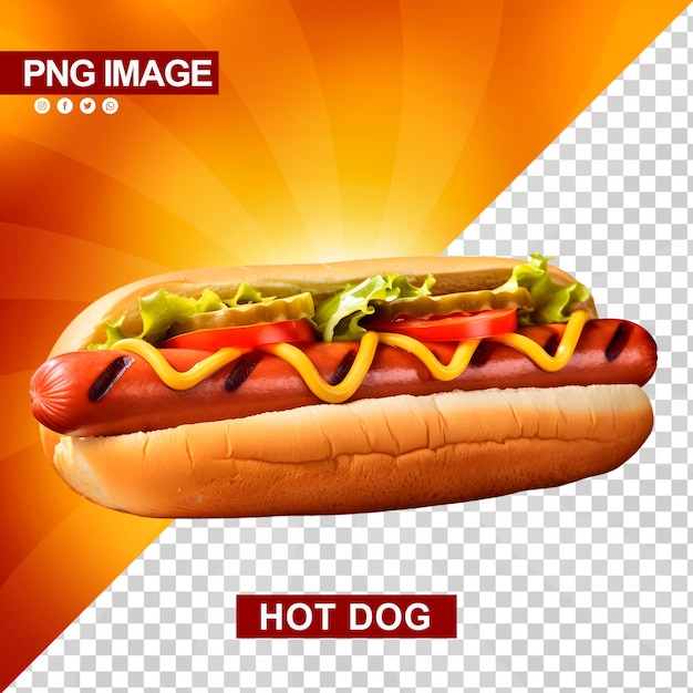 PSD ein köstlicher hotdog mit ketchup und senf