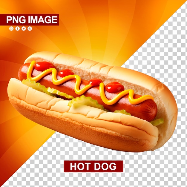 Ein köstlicher hotdog mit ketchup und senf