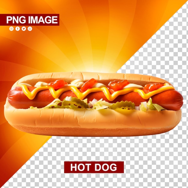 PSD ein köstlicher hotdog mit ketchup und senf