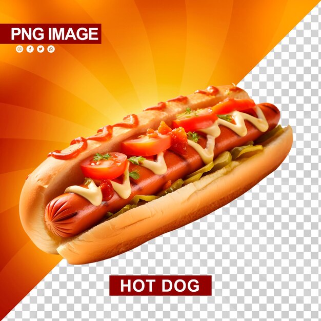 Ein köstlicher hotdog mit ketchup und senf