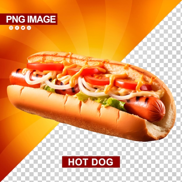 PSD ein köstlicher hotdog mit ketchup und senf