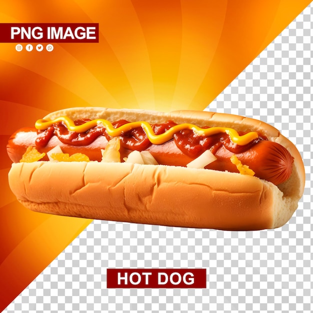 PSD ein köstlicher hotdog mit ketchup und senf