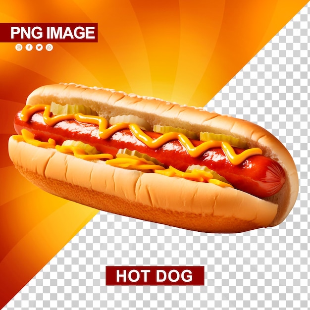 PSD ein köstlicher hotdog mit ketchup und senf