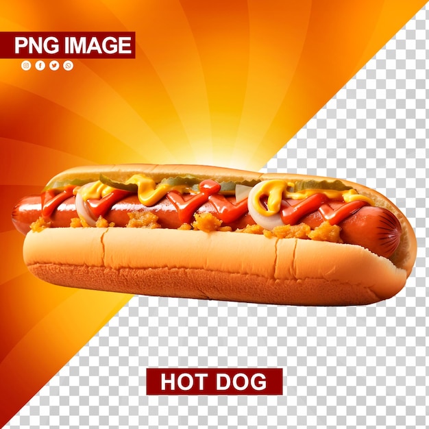 PSD ein köstlicher hotdog mit ketchup und senf