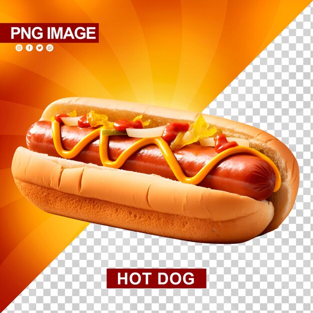 PSD ein köstlicher hotdog mit ketchup und senf