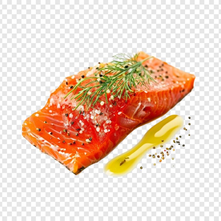 PSD ein köstliches mariniertes lachsfilet mit dill, sesam und pfeffer