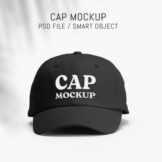 Ein kostenloses PSD-Mockup mit schwarzer Kappe
