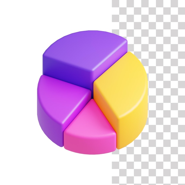 Ein kreisförmiges kreisdiagramm in den farben lila, rosa und gelb