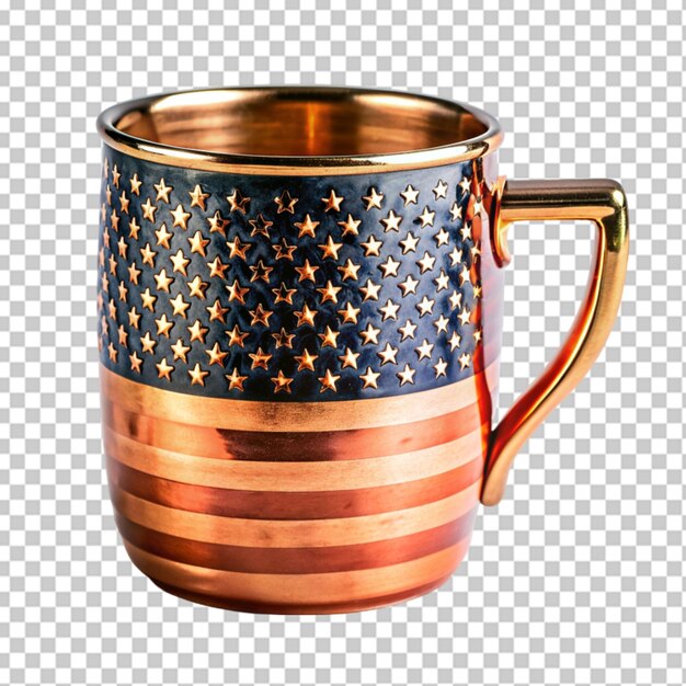 PSD ein kupferbecher mit amerikanischer flagge