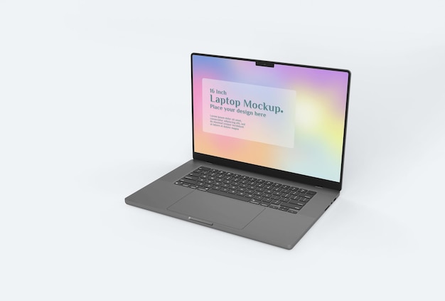 Ein Laptop mit einem Bildschirm, auf dem Laptop-Modell steht.