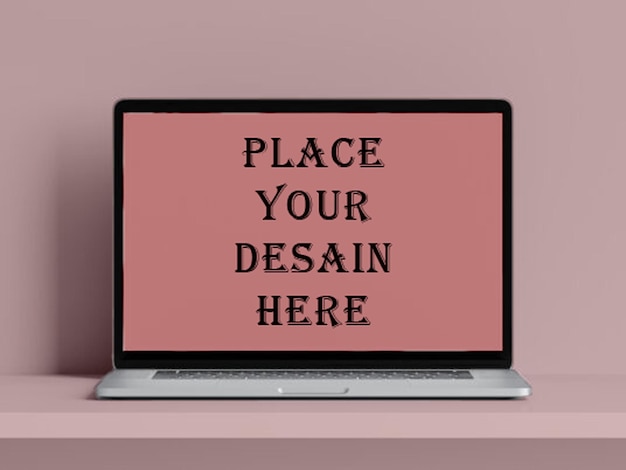 ein Laptop mit einem rosa Hintergrund, auf dem steht: "Legen Sie Ihre Gewässer hier hier"