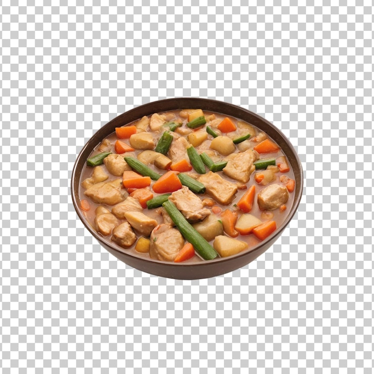 PSD ein lecker und lecker scharfes hühnerbrühe darauf