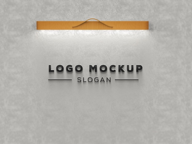 Ein leeres Schild, auf dem ein Logo-Mockup steht.