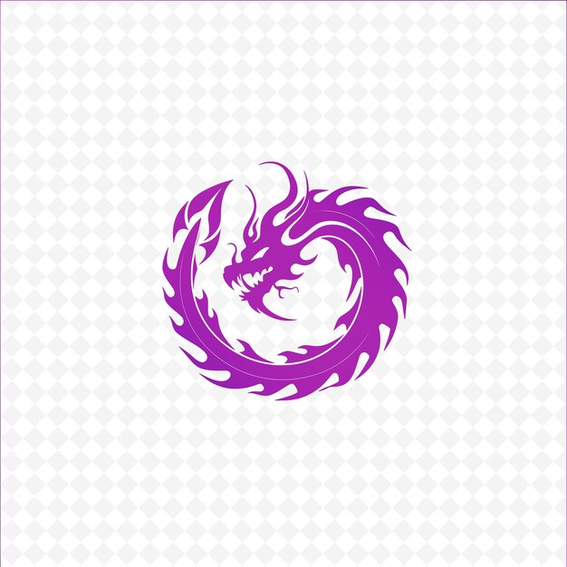 PSD ein lila drache mit einem lila schwanz auf weißem hintergrund