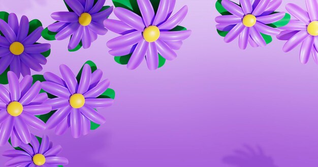 ein lila Hintergrund mit lila Blumen und einem Schatten