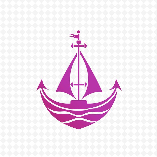 PSD ein lila schiff mit einem rosa segel an der spitze
