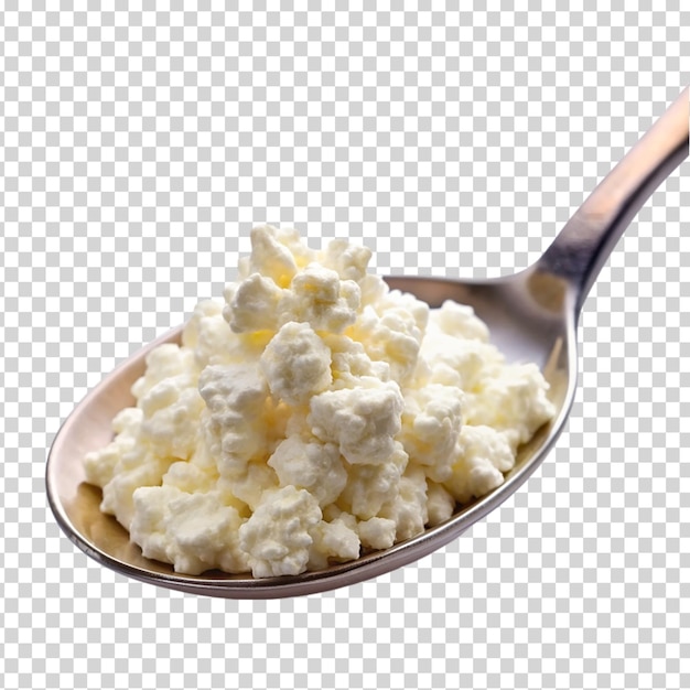 PSD ein löffel weißer käse auf durchsichtigem hintergrund