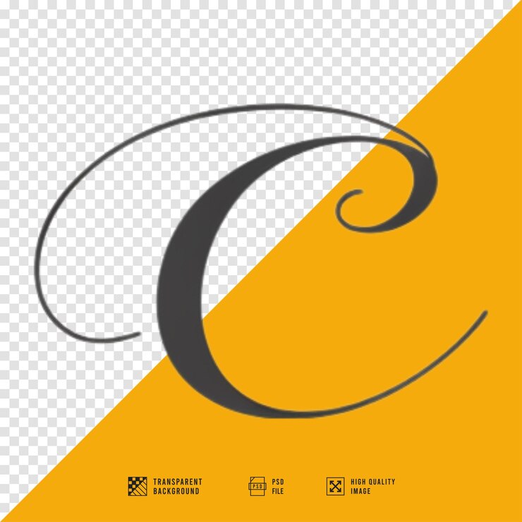 PSD ein logo für das "c" auf schwarzem hintergrund gedruckt