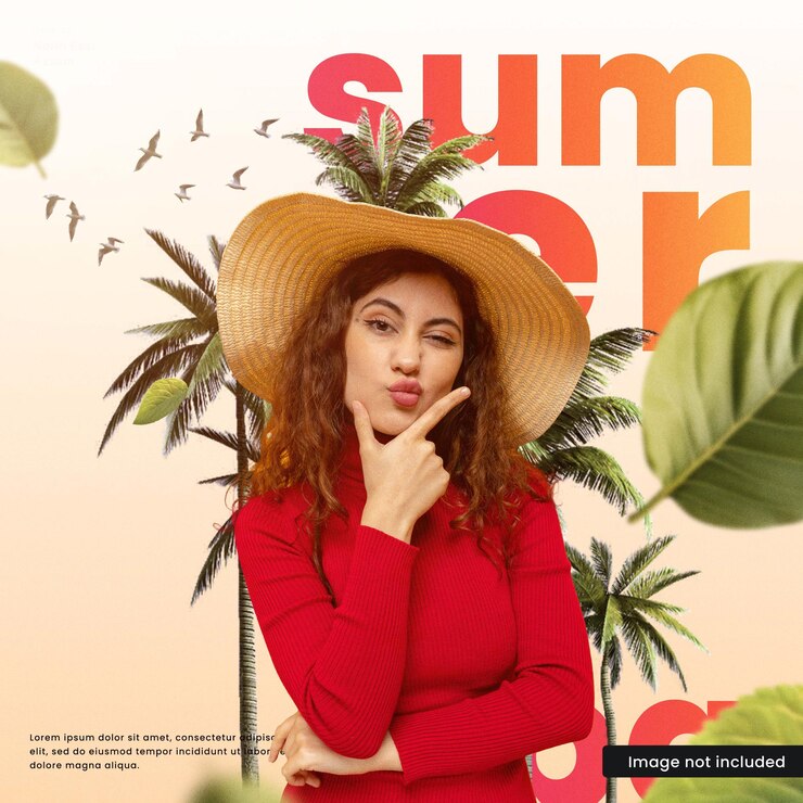 PSD ein mädchen genießt den sommerurlaub