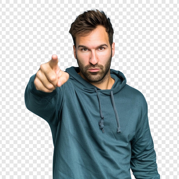 PSD ein mann, der mit dem finger zeigt