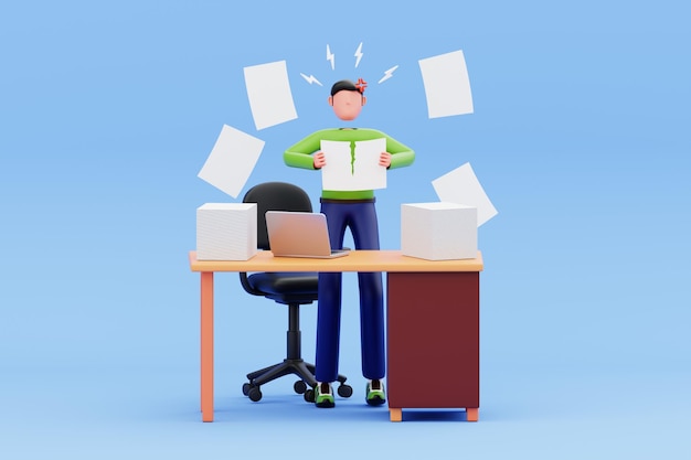 Ein Mann leidet unter Panikattacken 3D-Illustration