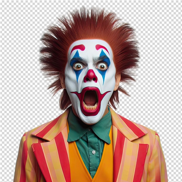 PSD ein mann mit einem clowngesicht und einer maske drauf