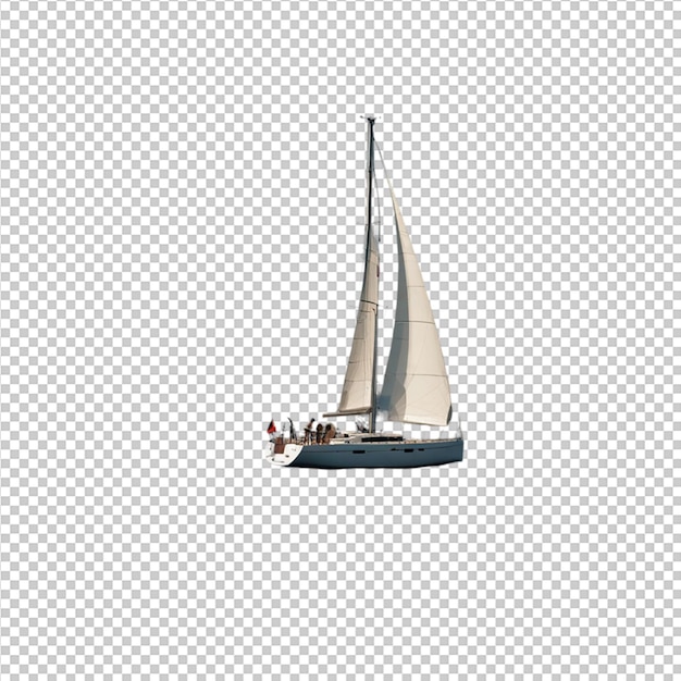 Ein Mann segelt mit einer Yacht über den Ozean