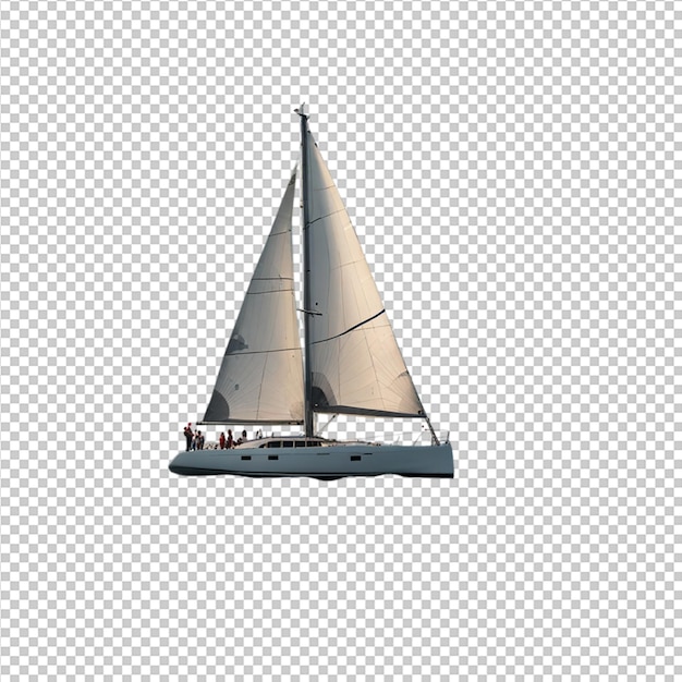 Ein Mann segelt mit einer Yacht über den Ozean