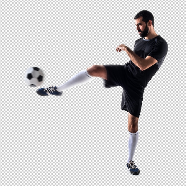 Ein Mann spielt Fußball