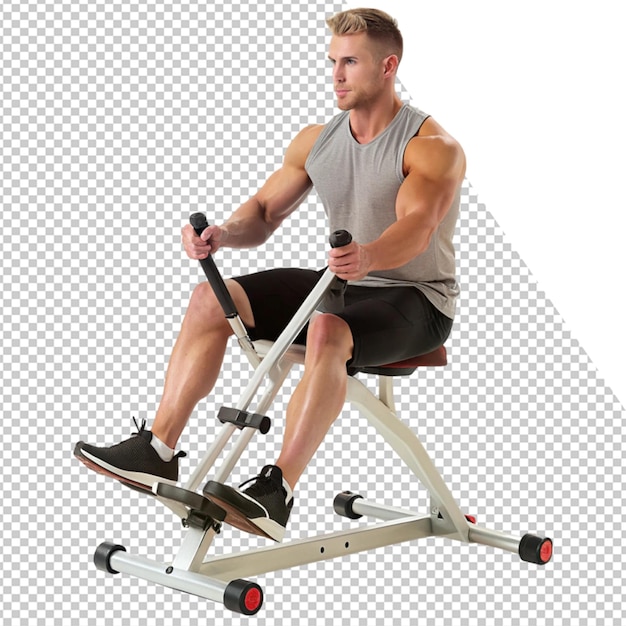 ein Mann trainiert auf einem Trainingsfahrrad