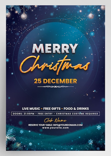 Ein minimalistischer Einladungsflyer für Weihnachtsveranstaltungen