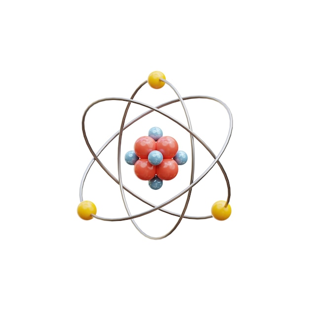 PSD ein modell eines atoms mit dem atomsymbol in der mitte.