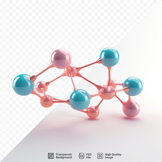 PSD ein modell eines molekularen modells mit einer blauen und rosa perle.