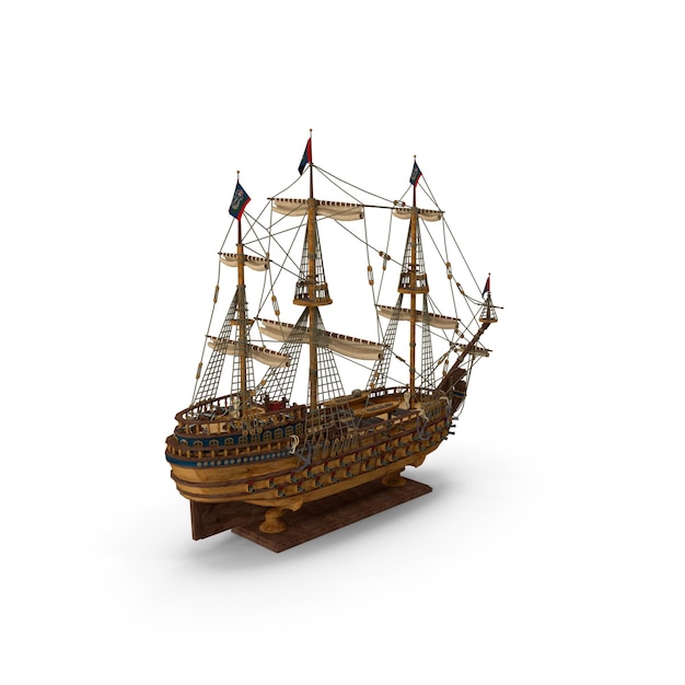 ein Modell eines von der Firma hergestellten Schiffes, das von der Firma gemacht wird