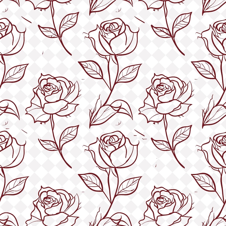 PSD ein muster von rosen mit einem hintergrund von blumen