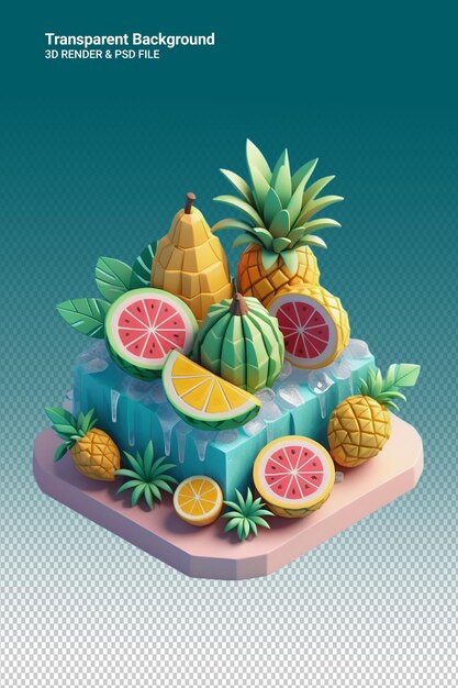 PSD ein obststand mit ananas darauf