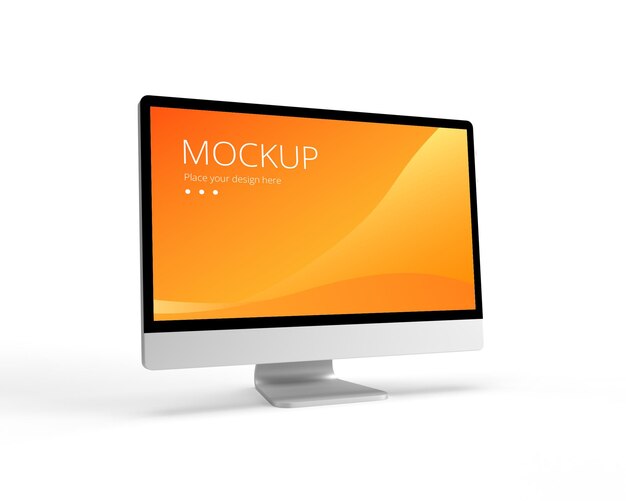 ein orangefarbener Monitor, auf dem das Wort Make-up mit dem Wort Test steht