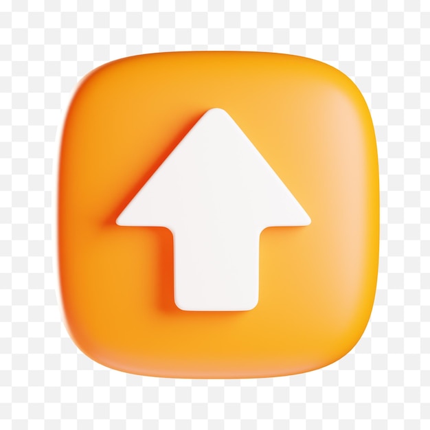 Ein orangefarbenes Quadrat mit einem Pfeil, der nach oben zeigt.