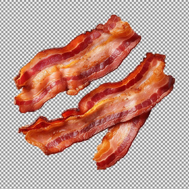 ein paar scheiben saftiger gebratener bacon auf einem knusprigen und sauberen weißen hintergrund isoliert v 52 job id 9307f522f84847e8bd99c7f6fb9538b3
