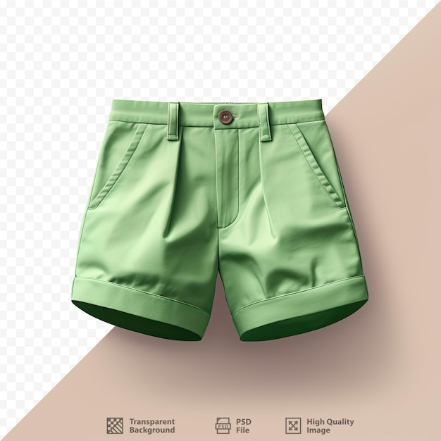 PSD ein paar shorts mit einer grünen aufschrift „gehe nach rechts“.