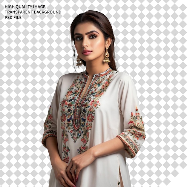 PSD ein pakistanisches model-mädchen trägt einen shalwar-kameez, ein mädchen posiert mit einem shalwar kameez psd png transparent