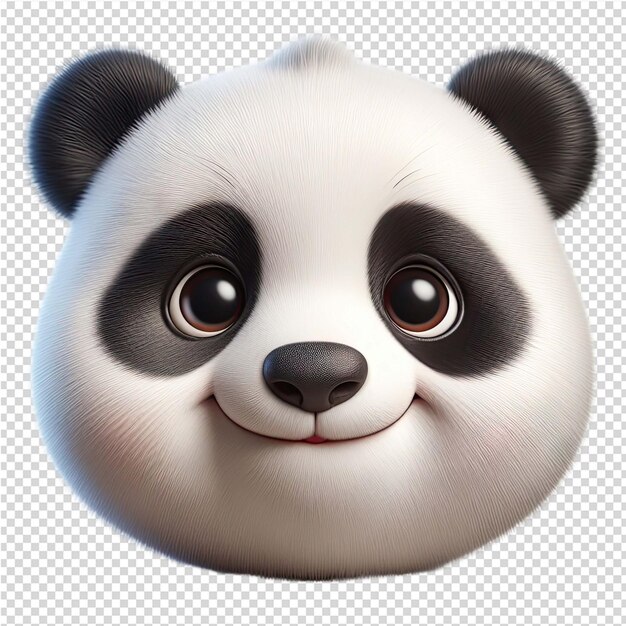 PSD ein panda-bär mit einem lächeln auf dem gesicht