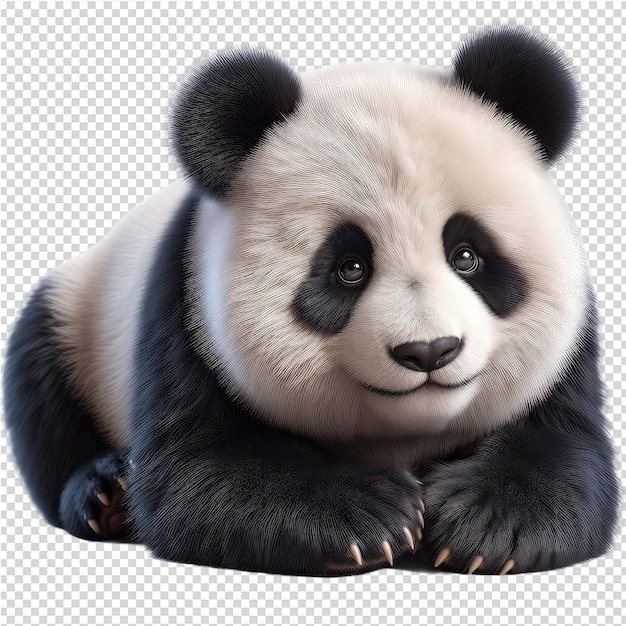 PSD ein panda-bär mit schwarzen augen und einem weißen gesicht