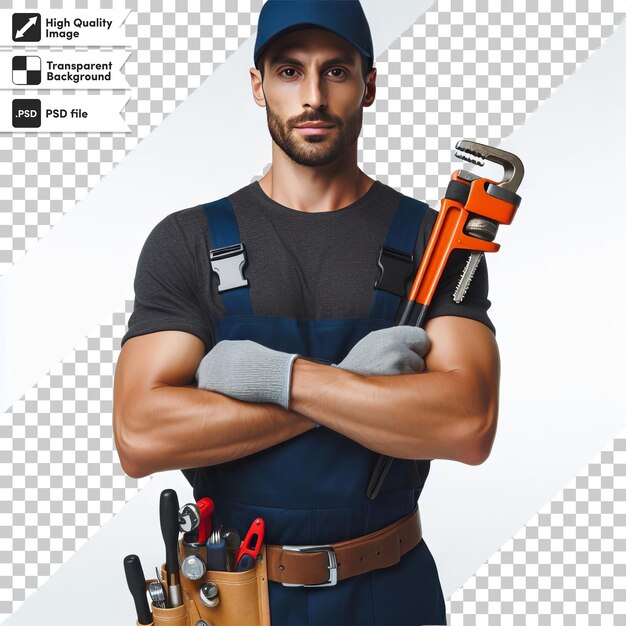 PSD ein plakat für einen bauarbeiter mit hammer und werkzeugen